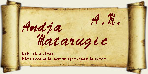 Anđa Matarugić vizit kartica